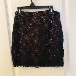 Black Lace & Pink Mini Skirt